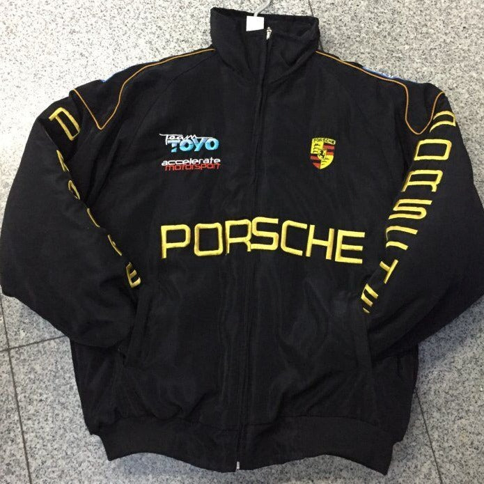 F1 Racing Jacket — Vintage Embroidered Outerwear for Men