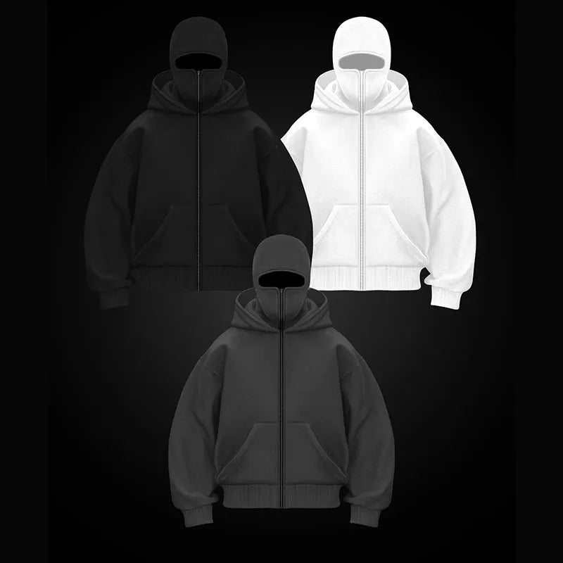 Fleece-Lined Double Hooded Sweater — Warm Streetwear Hoodie for Men & Women