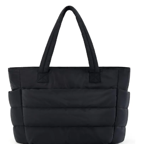 Large Zipper Cotton Handbag — Casual Tote Bag for Women