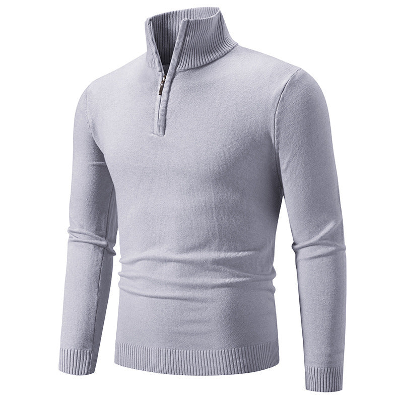 Men's Fleece Zip Mock Neck Sweater — Warm Winter Pullover S–3XL