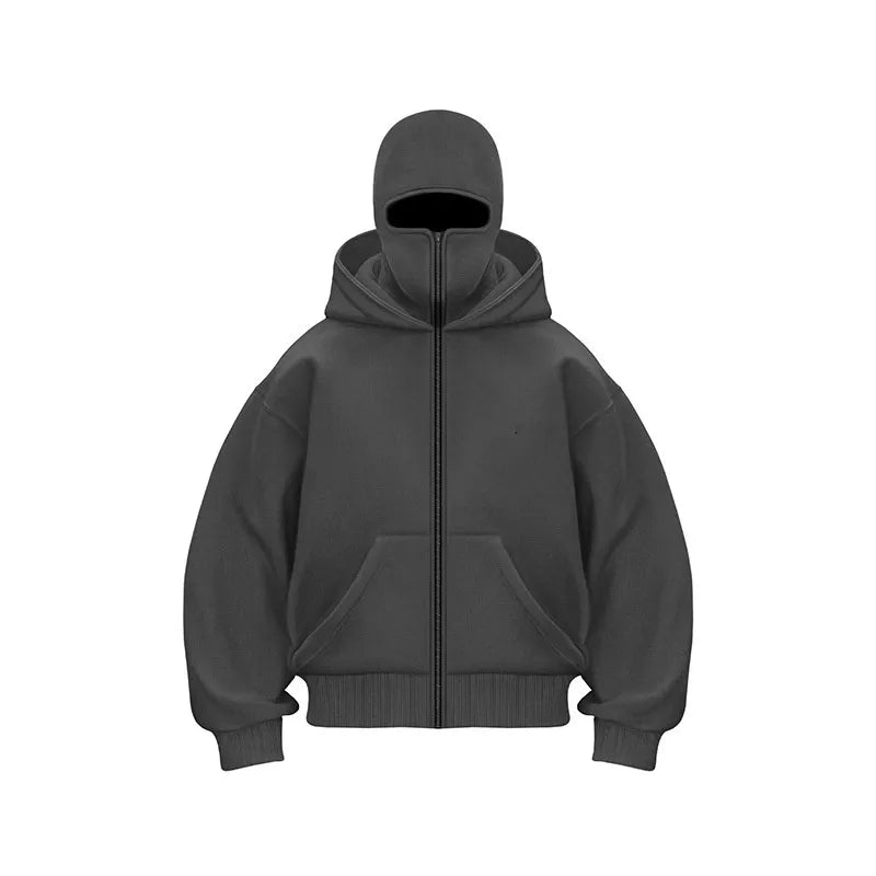 Fleece-Lined Double Hooded Sweater — Warm Streetwear Hoodie for Men & Women