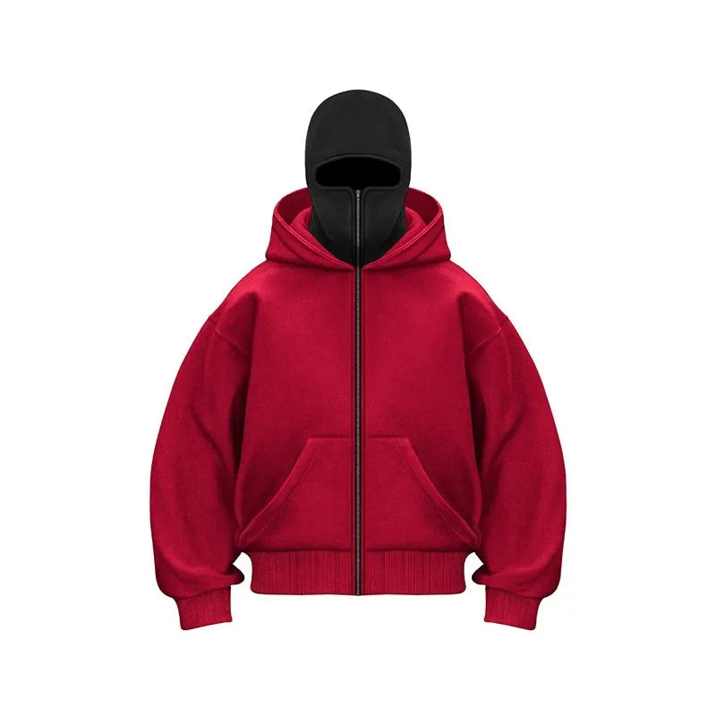 Fleece-Lined Double Hooded Sweater — Warm Streetwear Hoodie for Men & Women