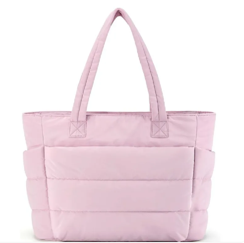 Large Zipper Cotton Handbag — Casual Tote Bag for Women